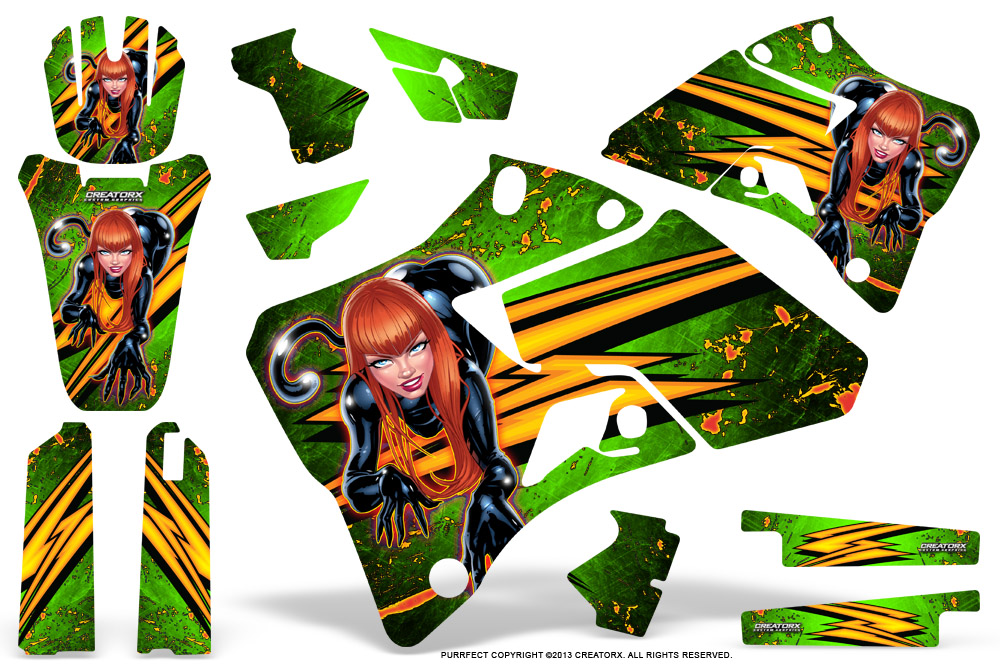 Yamaha YZ 125-250 96-01 Graphics Kit Purrfect Green